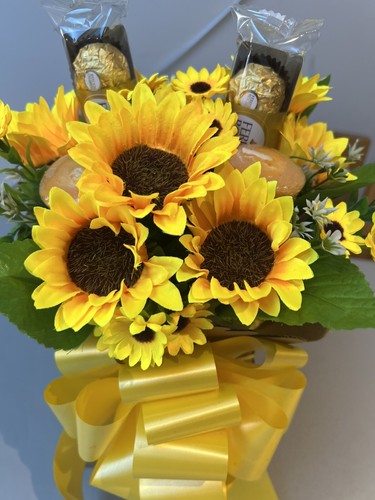 Yellow silk sunflower ferrero - silk,